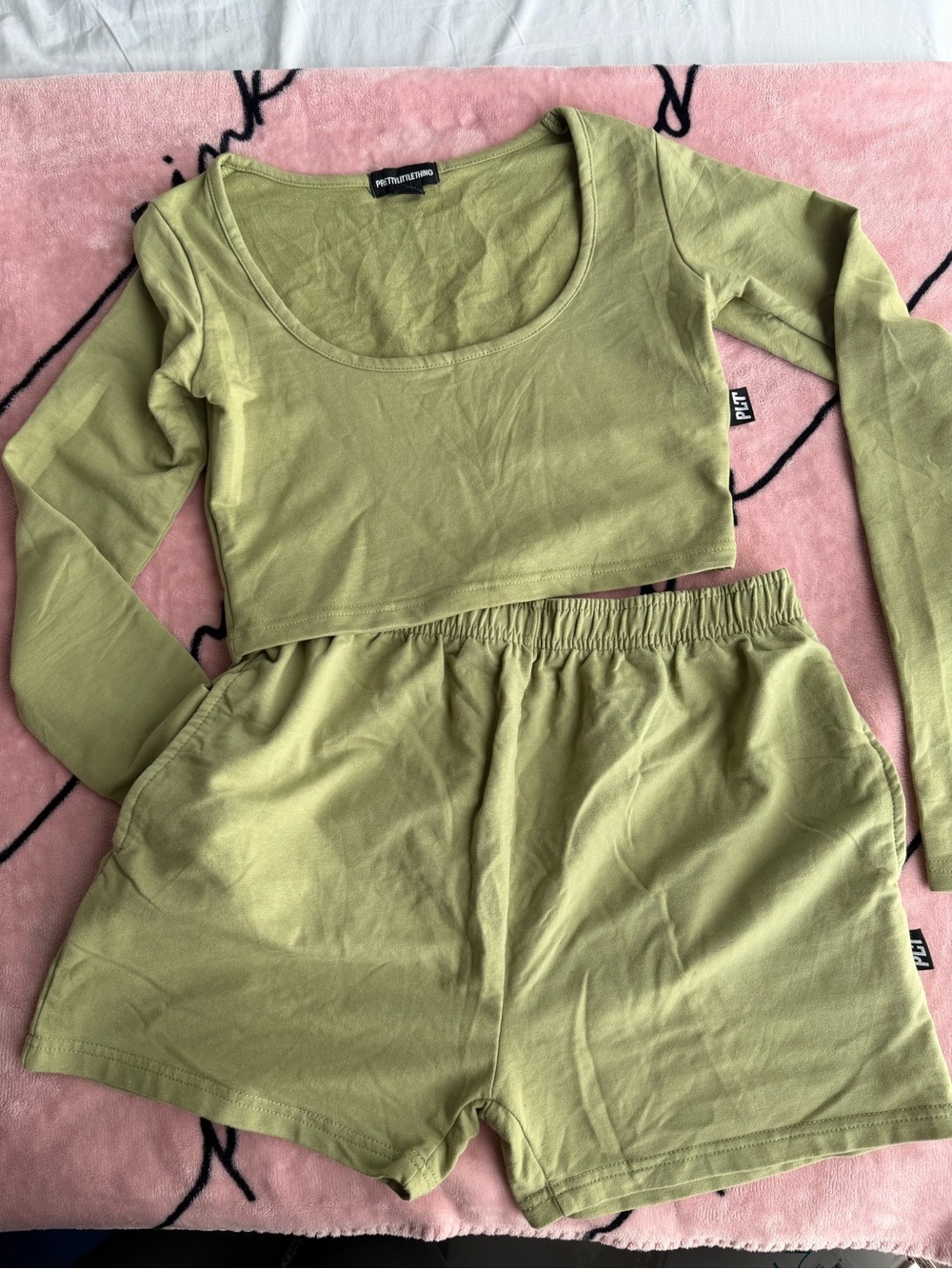PrettyLittleThing lounge wear green set